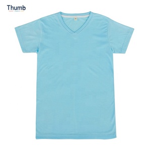 New Fashion 100% Polyester T Shirt Blue Colour Short Sleeve Quick Dry and Soft Fabric for Sublimation Printing Made in Thailand - Product Image 2