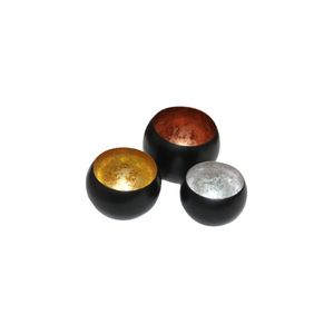 Decorative Votive Candle Holder <b>Iron</b> Material Round Shape Eco-Friendly Durable Black Coated Finish for Home Decor - Product Image 3