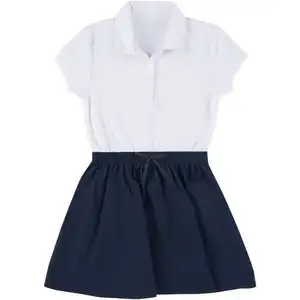 モダンなカスタムデザインの女の子の小学校の制服/高品質の安いレートのシャツとスカートの女の子の制服