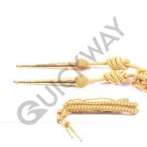 Aiguillette dorée personnalisée de haute qualité, uniforme de cérémonie confortable avec deux embouts dorés - Product Image 4