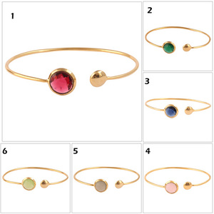 Best Quality Briolette Cut White Agate Bracelet <b>Gold</b>/silver <b>Plated</b> Professional Manufacturer Handmade Adjustable <b>Bangle</b> Bracelet - Product Image 2