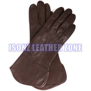 Guantes de invierno de piel de oveja genuina, guantes de cuero cortos de encaje de hoja de loto con puño suave para viajes en la playa al aire libre, cómodos y lisos diarios - Product Image 1