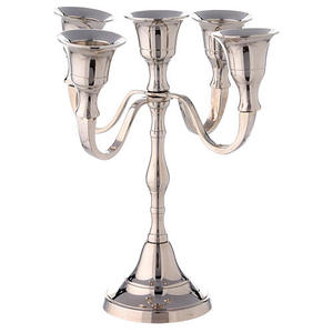 ที่ไม่ซ้ำกันทองเหลืองห้าแขนโบสถ์เชิงเทียนอุปกรณ์ Brassworld อินเดีย - Product Image 5
