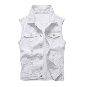 High Quality New Men's Fashion Jeans Vest Street Wear Men's Jeans Vest Male Denim Jacket Bea Colour - Product Image 1