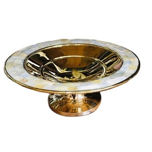 Bol de service pour la maison, pour les hôtels, Restaurant, plat, finition or, en laiton, 5 pièces - Product Image 1