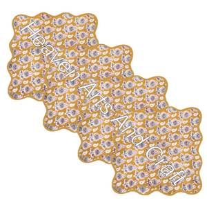 Cheap Scallop Napkin Set Hotel Restaurant Use Wholesale High Quality <b>Wood</b> <b>Block</b> Print Scallop Napkins Floral Hand <b>Block</b> Printed - Product Image 2