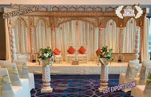 มหาราชามงกุฎงานแต่งประดับคริสตัล Mandap ชุดตกแต่งคริสตัลงานแต่งสุดพิเศษใหม่ - Product Image 3