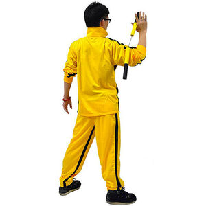 Costume noir en tissu jaune, vêtement sur mesure pour hommes et femmes, idéal pour les Arts martiaux et beau, bon marché - Product Image 5