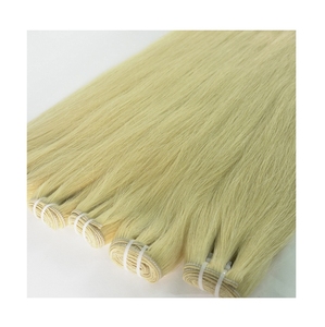 Tissage de cheveux 100% naturels vierges, cheveux humains blonds 613, sur trame, aspect naturel - Product Image 1
