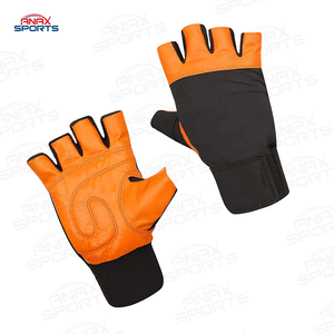 Guantes de gimnasio de cuero de muñeca larga de nuevo estilo para hombre, guantes de ejercicio de entrenamiento físico cruzado transpirable para entrenamiento - Product Image 3