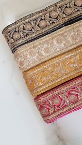 Rubans et lacets brodés à la main pour robe de mariée, faites à la main, de style indien, en tailles et couleurs assorties, 1 pièce - Product Image 3