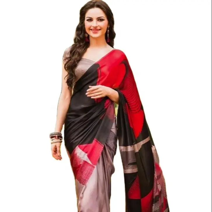 Imported Pink And Purple Satin Silk Bollywood Style Fancy Party Wear Silk Sarees With Fancy Blouse pieces Collection