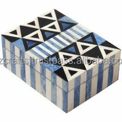 Handmade Indian Bone and Resin Inlay Jewelry <b>Box</b> AZC-00118 with Elegant Bone and Resin Inlay Design - Product Image 3
