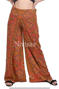Offre Spéciale 2023 nouveau Design Boho imprimé Viscose soie Plazo pantalon pleine longueur tenue décontracté Plazo pantalon pour filles et femmes - Product Image 2