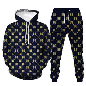 Survêtements de jogging imprimés pour hommes avec logo personnalisé vente en gros survêtements de coupe régulière 100% coton respirant et écologique - Product Image 5