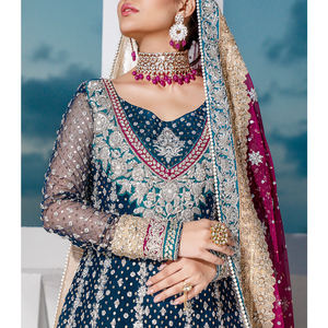 Vestido Floral de manga larga con cuello redondo para mujer, vestido bordado de Boutique de cintura alta - Product Image 3