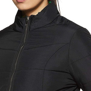 Femmes longue longueur hiver doudoune respirant Nylon Polyester bouton décoration coton rempli imprimé solide vêtements d'entraînement - Product Image 4