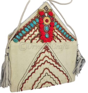 Banjara — sac à main brodé vintage, pochette ethnique indienne, Tribal, style Boho, pochette - Product Image 3