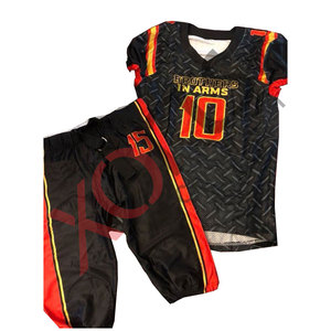 Uniforme de fútbol americano hecho a medida superventas, Material Premium de alta calidad, tamaño XL, patrón de números populares cortos para niños - Product Image 5
