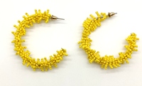 Boucles d'oreilles créoles élégantes et rétro, faites à la main, style coréen, en perles de rocaille, plaqué or/argent, unisexe, romantiques, ethniques, pour fêtes et occasions spéciales