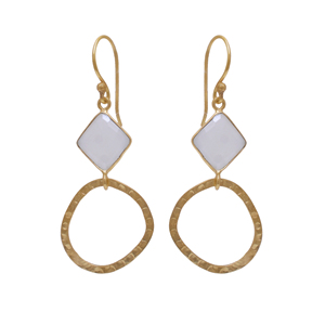Pendientes colgantes de piedras preciosas de piedra lunar de Plata de Ley 925 sólida, joyería fina chapada en oro hecha a mano para regalo de fiesta, Casa de diseño moderno - Product Image 1