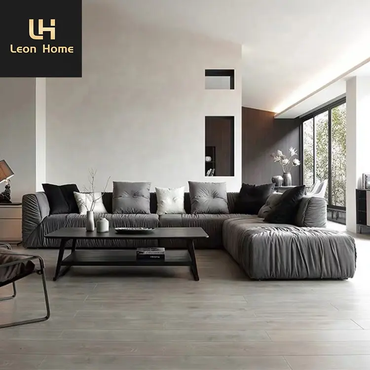 Luxury comfortable velvet fabric modular modern living room sofa set design furniture