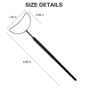 Espejo cosmético profesional de media luna de acero inoxidable al por mayor, herramienta para extensiones de pestañas de uso diario con logotipo personalizado y cristal metálico - Product Image 4