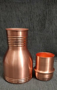 Pot d'eau en cuivre indien avec verres en verre pour chambre à coucher Drinkware en plastique - Product Image 3