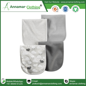 100% mousseline biologique extra douce absorbante 2 couches bavoirs en tissu de gaze 160 gsm impression personnalisée sur un côté et dos de couleur unie - Product Image 3