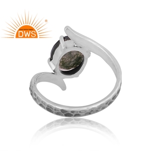 แหวนพลอยอ๊อกซซิไดซ์ทำด้วยมือสีเงินธรรมชาติทำจากมอส - Product Image 4