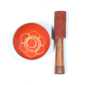 Bol de Chakra de couleur rouge de guérison métassique bol de chant en pierre de guérison - Product Image 6