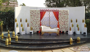 Función marroquí Sangeet, decoración de boda, tendencia, tema de boda marroquí, escenario Mehndi, boda india, camas marroquíes, configuración de EE. UU. - Product Image 2