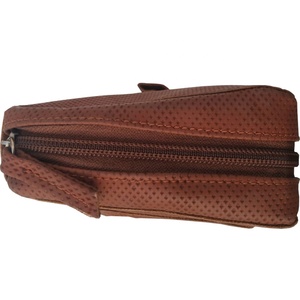 High Quality Fashionable Unisex <b>Large</b> Travel Genuine Leather Cosmetic Bag Geometric Pattern Zipper Closure <b>Pillow</b> Shape-Keven - Product Image 3