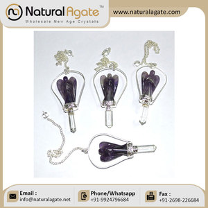 Achetez des pendules en améthyste en forme d'ange |   Pendules d'ange en améthyste - Product Image 3