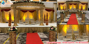 Delightful Wedding Mandap for Lovely Couples Gorgeous Hindu Wedding Bollywood Mandap Rustic Theme Indian Wedding Mandap Decor <b>UK</b> - Product Image 3