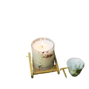 Customizable Home Decor Soy <b>Bean</b> Paraffin Wax Scented Candle With Black Glass Candle Holder Pillar Candle - Product Image 3