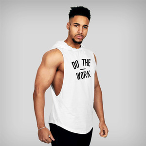 XL Size <b>Men's</b> Breathable Gym <b>Stringer</b> <b>Vest</b> 100% Cotton Custom Logo Printing Plain Style Training Set Sports Outdoor Anti-UV - Product Image 2