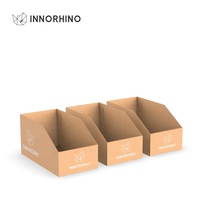 Caja de exhibición PDQ de cartón corrugado de papel kraft hecha a mano, lista para venta minorista en tiendas, con grabado en relieve, para alimentos para bebés, chicle y sushi