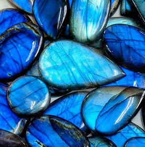 Cabujón de Labradorita Arcoíris Sintética, Turquesa Sintética, Cabujón de Labradorita Azul, Cuentas de Labradorita Azul, Cabujón de Vidrio para Joyería, con Destellos Azules Brillantes - Product Image 3