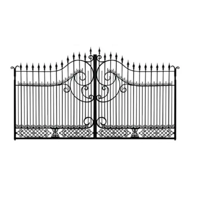 Grille de porte d'entrée en fer, design de barrière de jardin/extérieur, 2 mètres