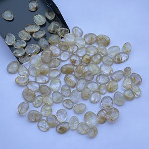 หินรูไทล์สีทองธรรมชาติ10มม. 20มม. 30มม. พลอยชิ้นตัดลายดอกกุหลาบสำหรับการตั้งค่าเครื่องประดับทำสร้อยคอจี้ DIY - Product Image 4