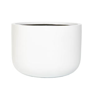 Pot de jardinière de fleurs rond pour l'extérieur, peinture blanche lisse pour décoration de plantes fabriqué au Vietnam, livraison gratuite - Product Image 2