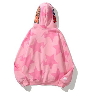 Haute qualité broderie Logo requin hommes décontracté Camouflage sweat Patchwork personnalisé mode polaire blanc pleine fermeture éclair à capuche - Product Image 5