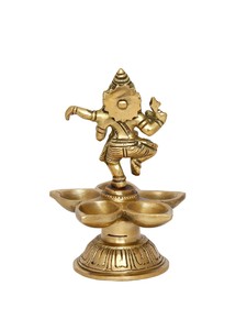 Lámpara de latón Ganesh Diya para la buena suerte, soporte para Diya de Diwali, decoración para el hogar y la oficina, Ganesh Arti Diya para el templo - Product Image 6