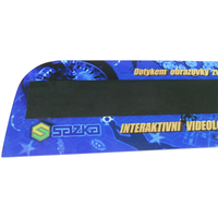 Panneau frontal rectangulaire en acrylique PMMA bleu à angles arrondis pour machine d'arcade, support d'affichage publicitaire personnalisé, épaisseur 3 mm