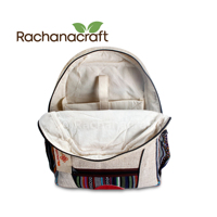 Mochila de cáñamo de tamaño Regular ecológica, bolsa de viaje de cáñamo con solapa pequeña, paquete Hipster de Comercio de Feria de Nepal, suministros al por mayor