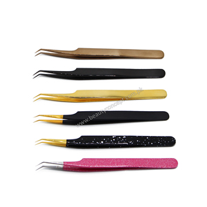 Pinzas de volumen Pro Expert, pinzas de extensión de pestañas de acero inoxidable, Color Plasma dorado, novedad - Product Image 6