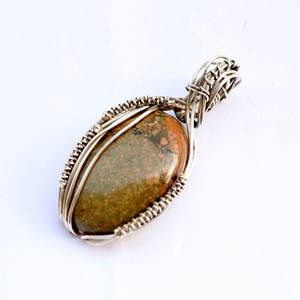 Alambre de plata de ágata Natural de moda envuelto a mano 925 colgante de plata esterlina joyería al por mayor precio de fábrica colgante personalizado - Product Image 2