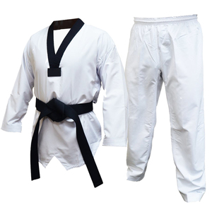 Uniformes de artes marciales de Taekwondo Dobok, con logotipo personalizado bordado/ITF/WTF/OEM/100% algodón, precio al por mayor - Product Image 2