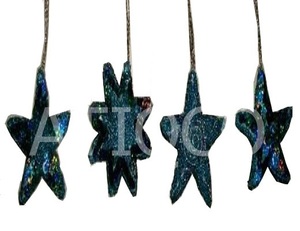 Atiqco Iron Metal Wire Glass Beads Triple <b>Star</b> X-mas <b>Hanging</b> Ornaments Model 922 - Product Image 6